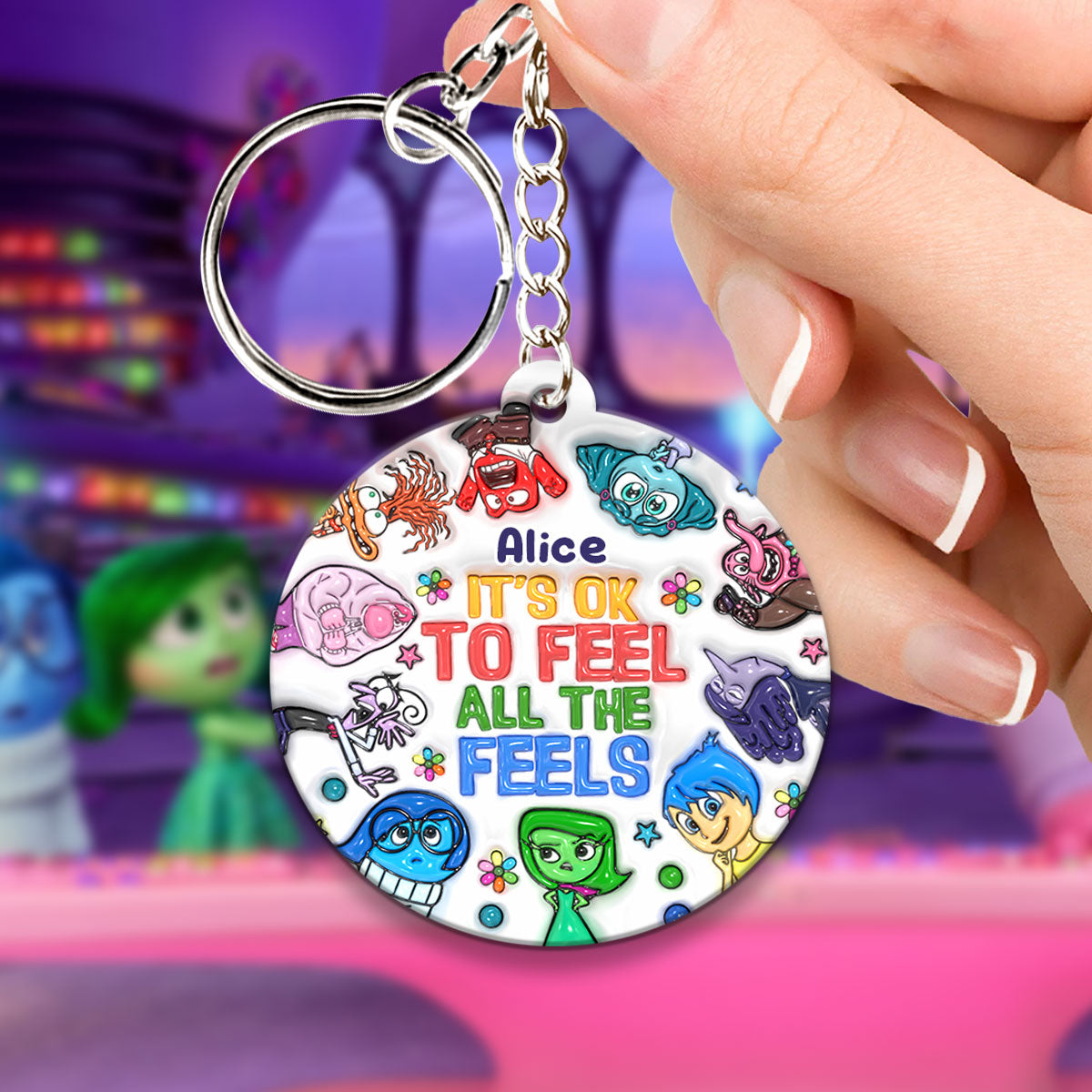 It's Ok To Feel All The Feels - Personalized Keychain