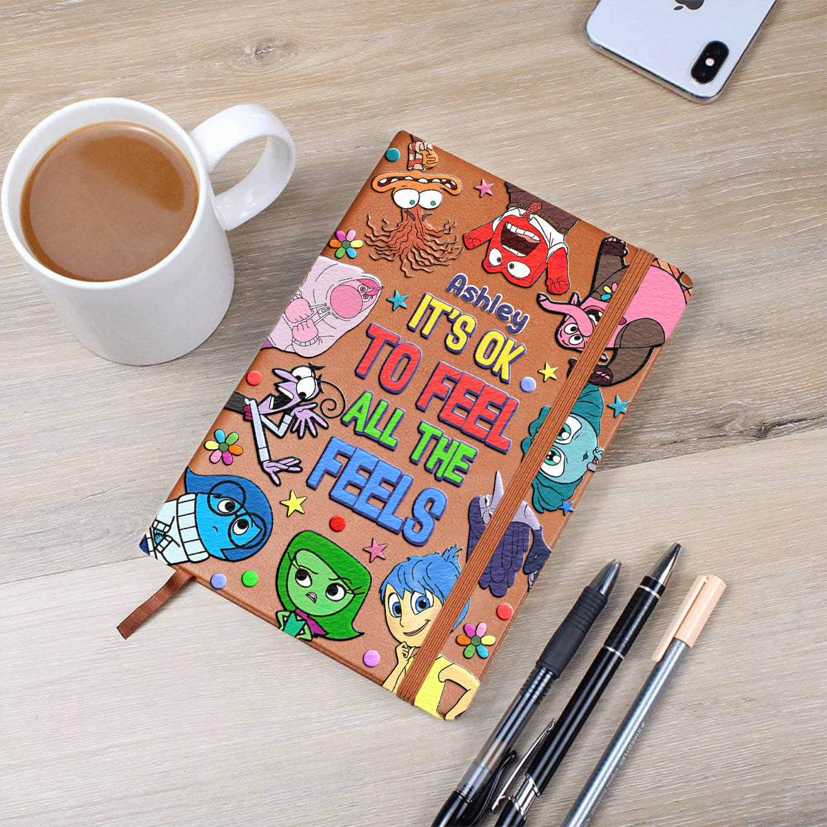 It's Ok To Feel All The Feels - Personalized Leather Journal