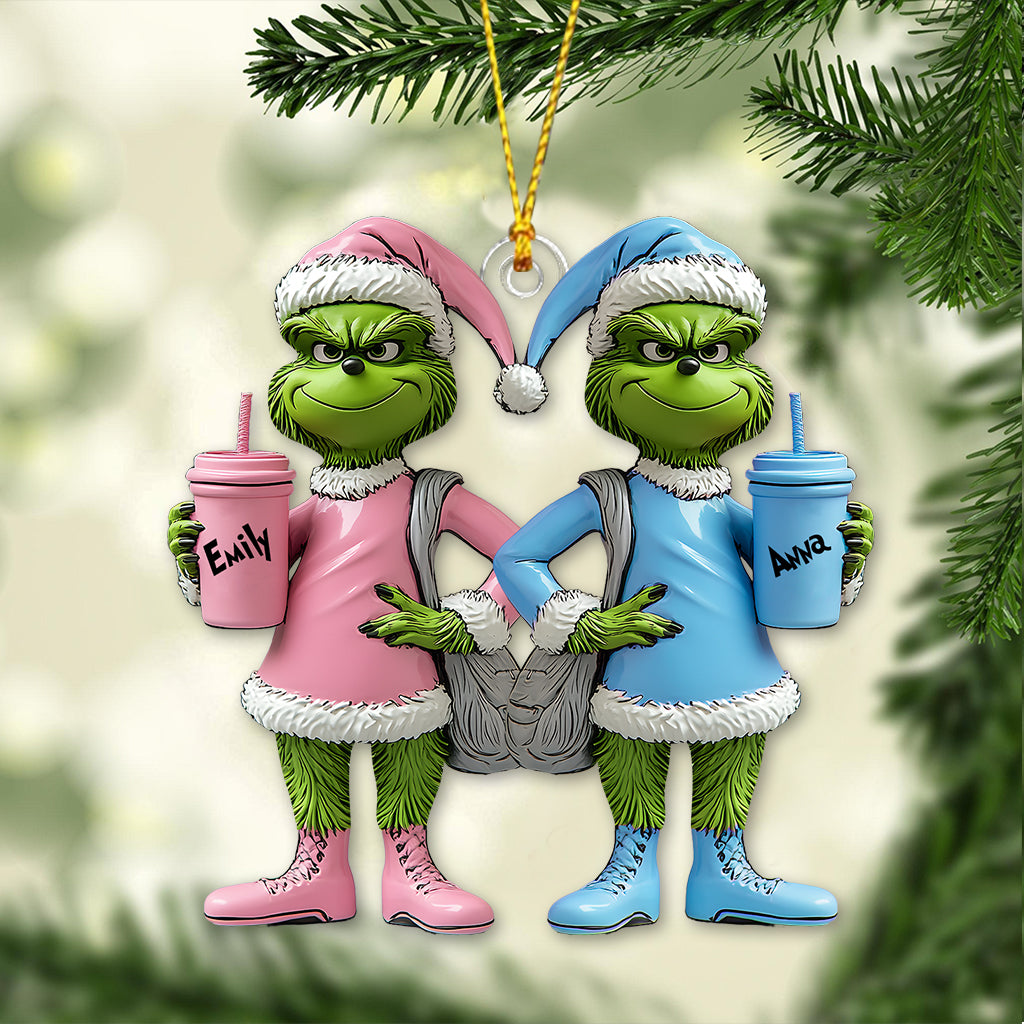 Besties Grinch - Personalized Stole Christmas Transparent Ornament