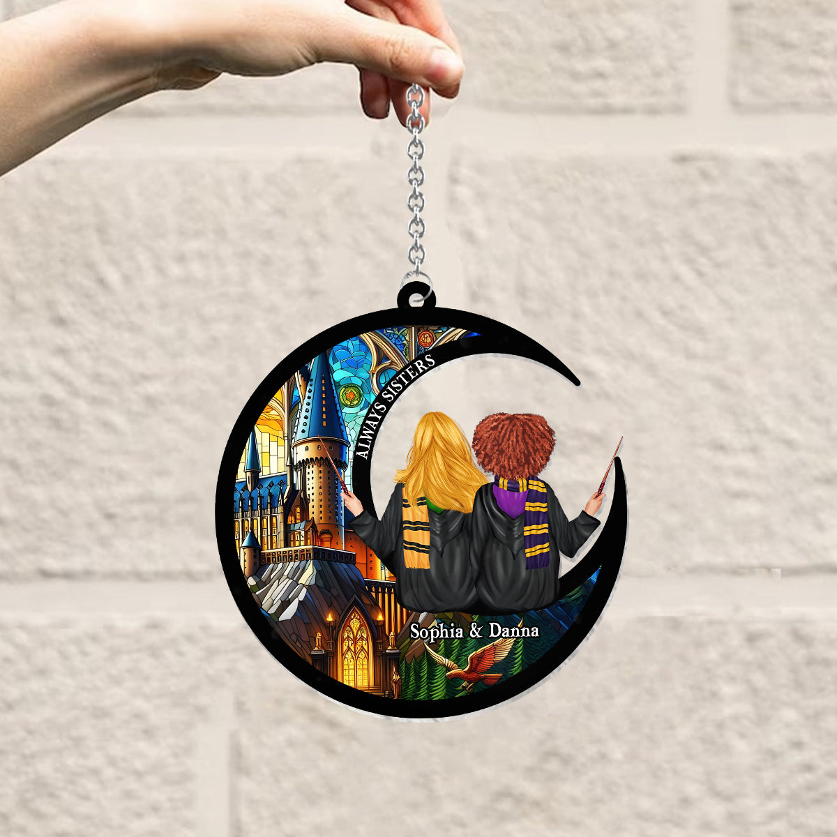 Always Sisters - Personalized Bestie Window Hanging Suncatcher Ornament