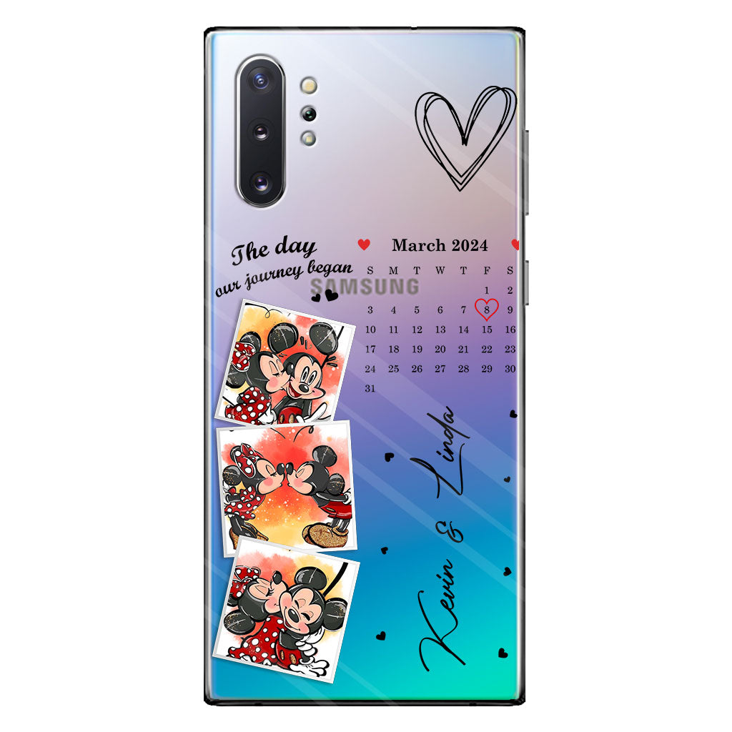 The Day Our Journey Began Mouse Ears Calendar Custom - Personalized Mouse Clear Phone Case