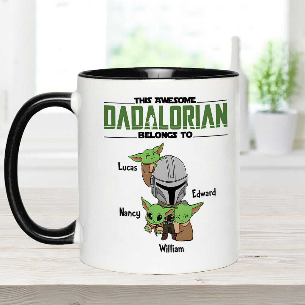 Dadalorian Mamalorian Custom Title And Kids - Personalized The Force Accent Mug