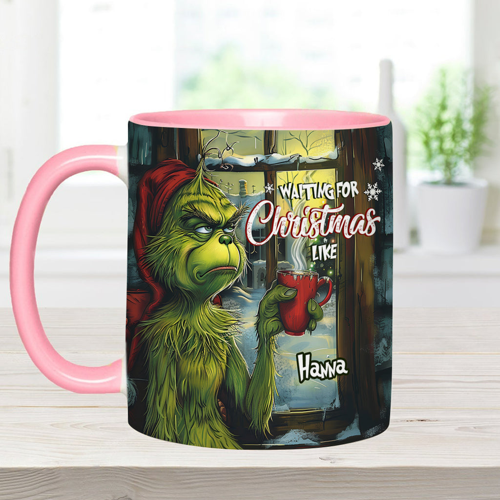 Waiting For Christmas - Personalized Stole Christmas Accent Mug