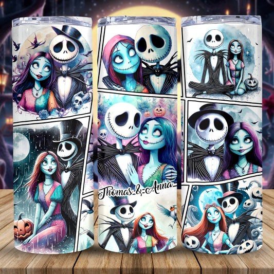 We're Simply Meant To Be - Personalized Nightmare Skinny Tumbler
