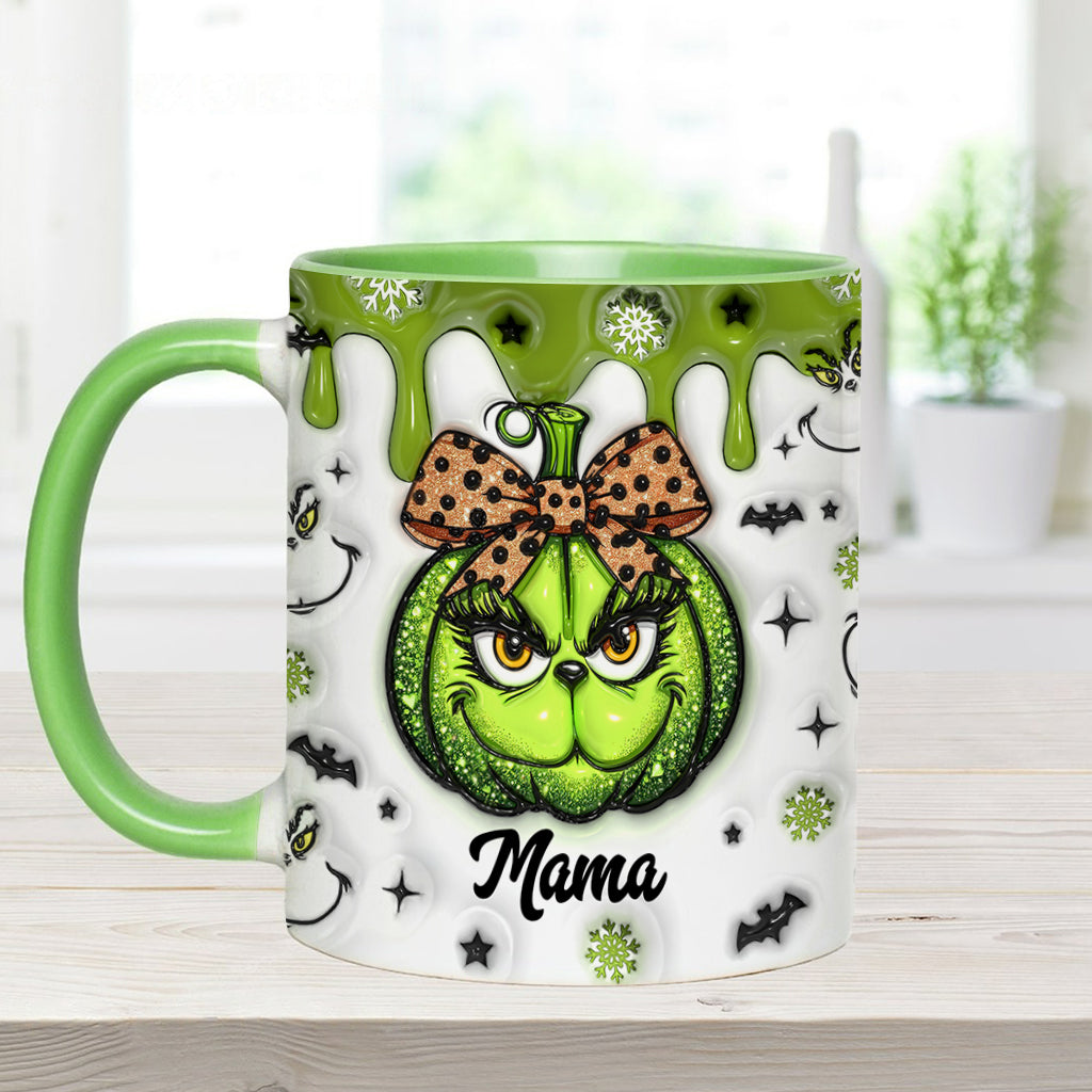 Grinchy Mama/Grandma - Personalized Grandma Accent Mug
