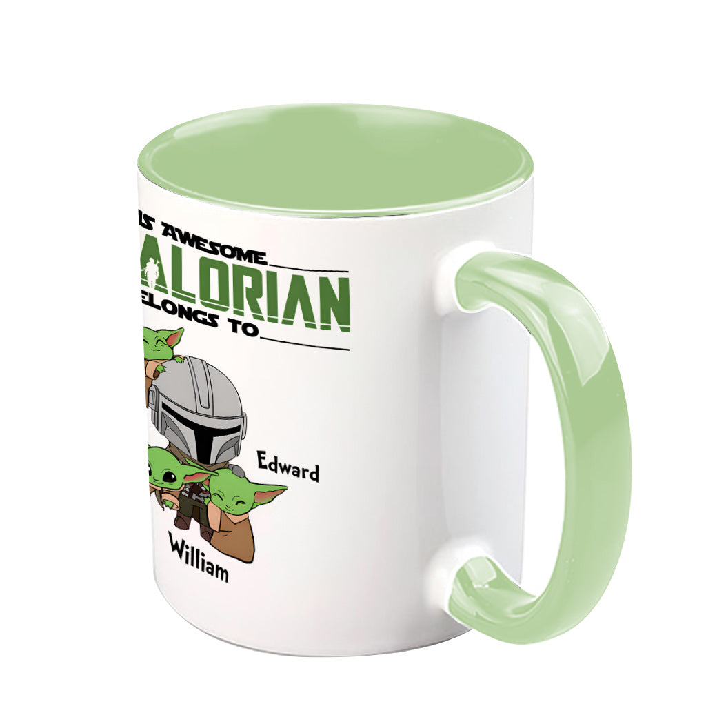 Dadalorian Mamalorian Custom Title And Kids - Personalized The Force Accent Mug