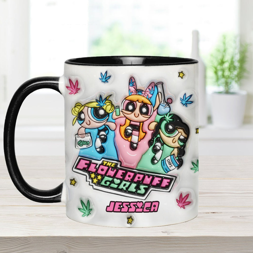 The Flower Puff Girl - Personalized Weed Accent Mug