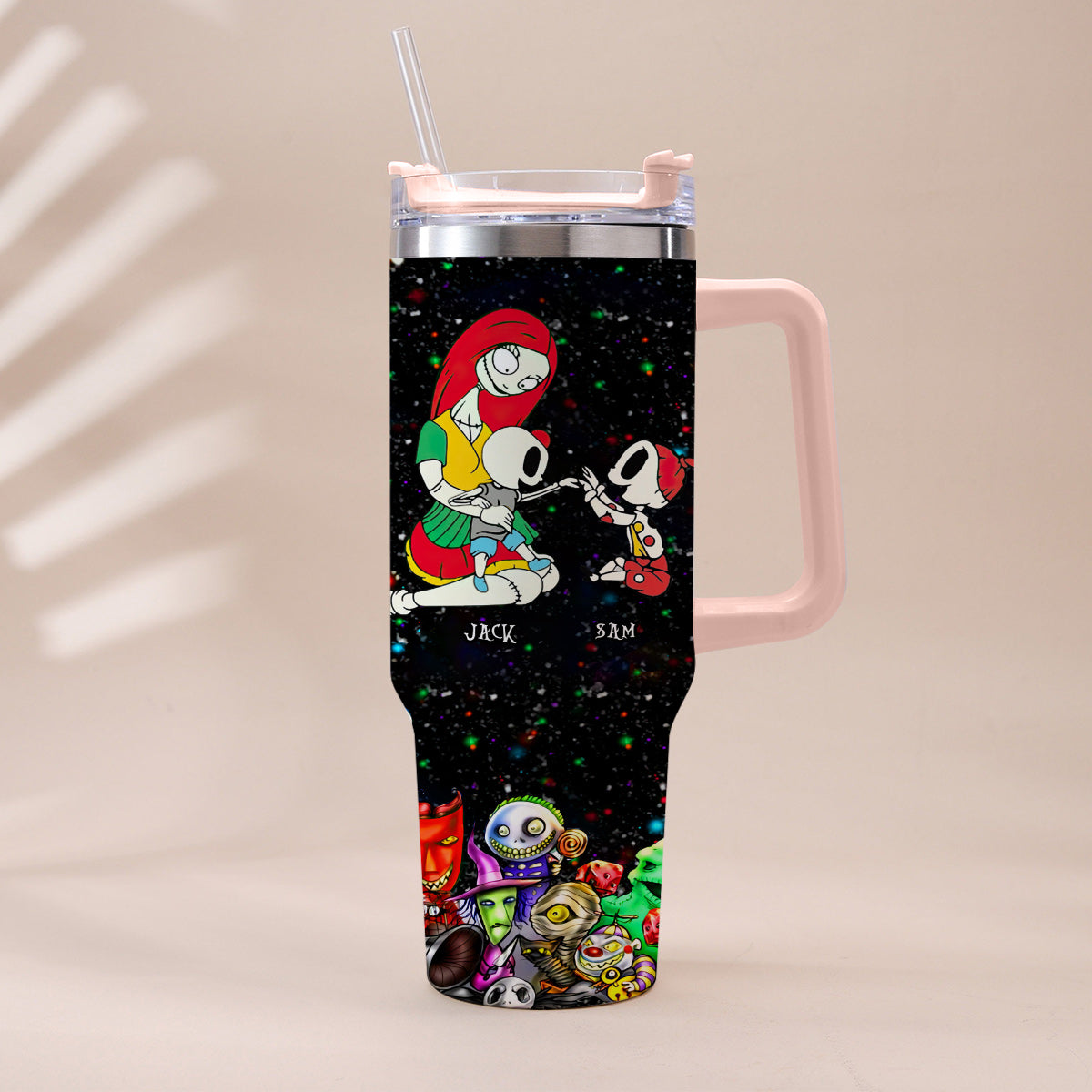 Mother Father Family Of Nightmares - Personalized Nightmare Tumbler With Handle