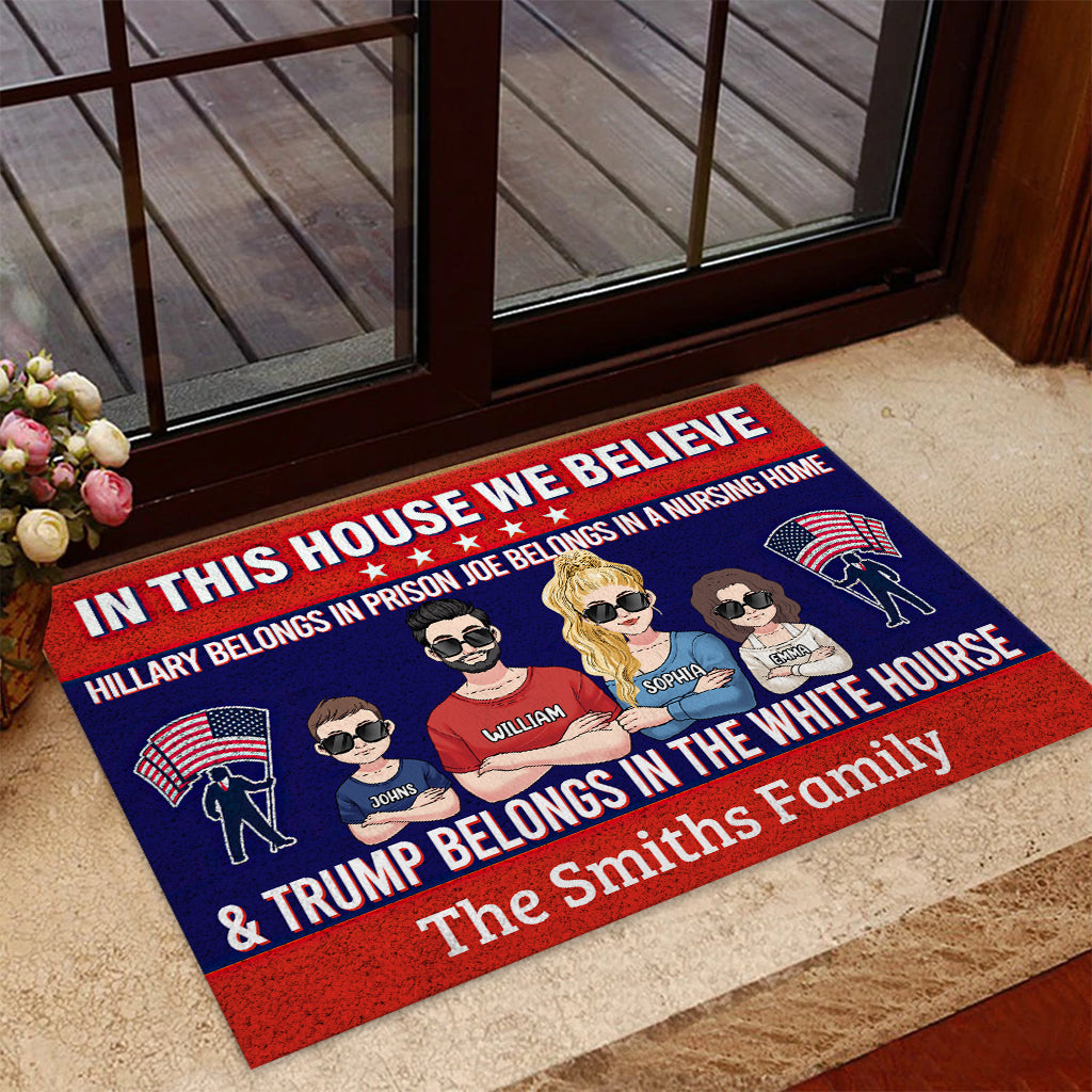 In This House We Believe - Personalized Doormat