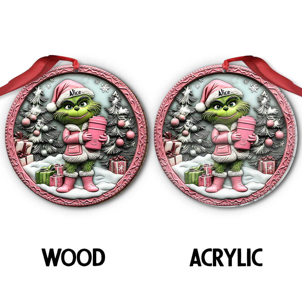 Grinchy Green Lady - Personalized Stole Christmas Ornament
