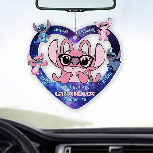 This Grandma Belongs To Custom Any Title - Personalized Ohana One-sided Car Ornament