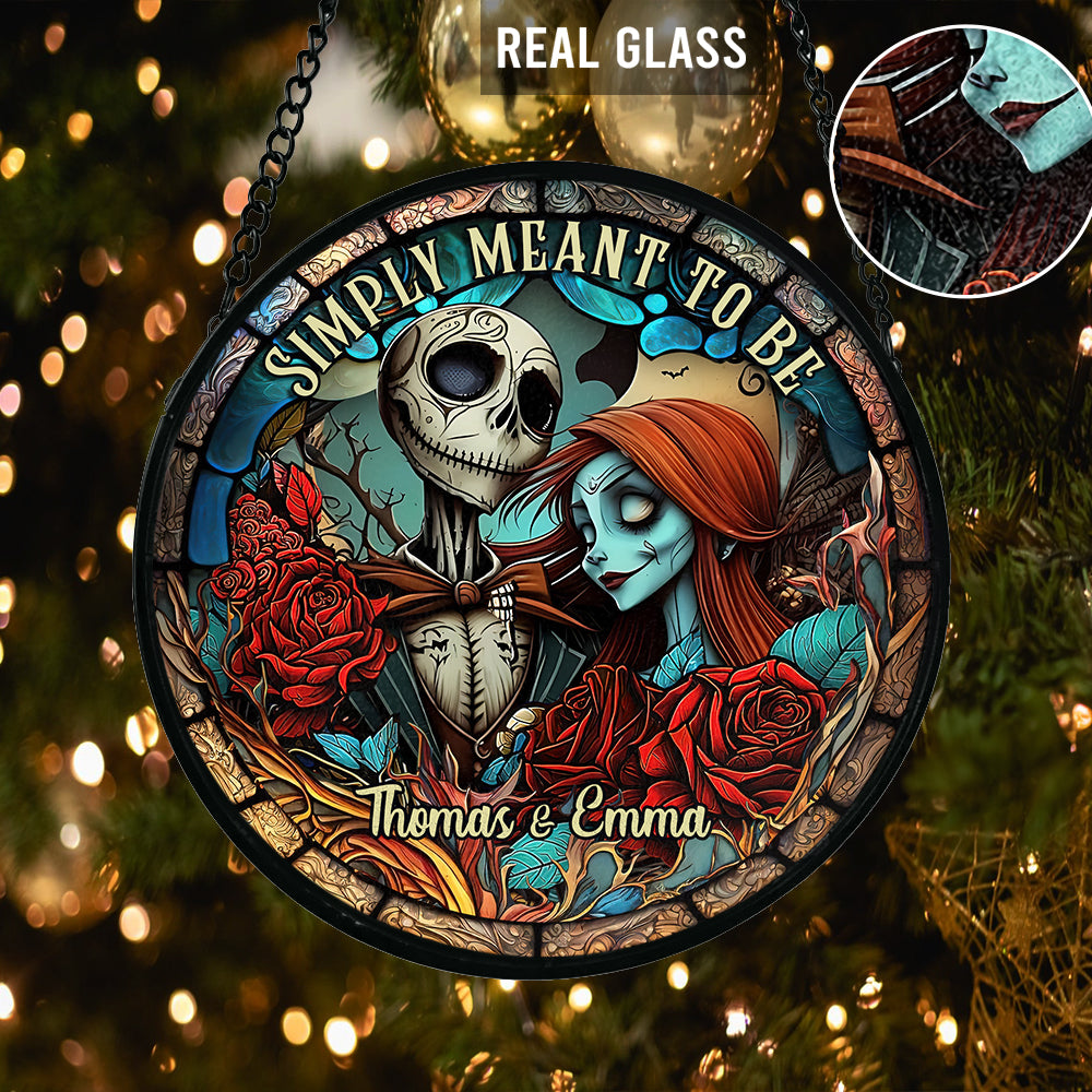 Simply Meant To Be - Personalized Nightmare Stained Glass Suncatcher