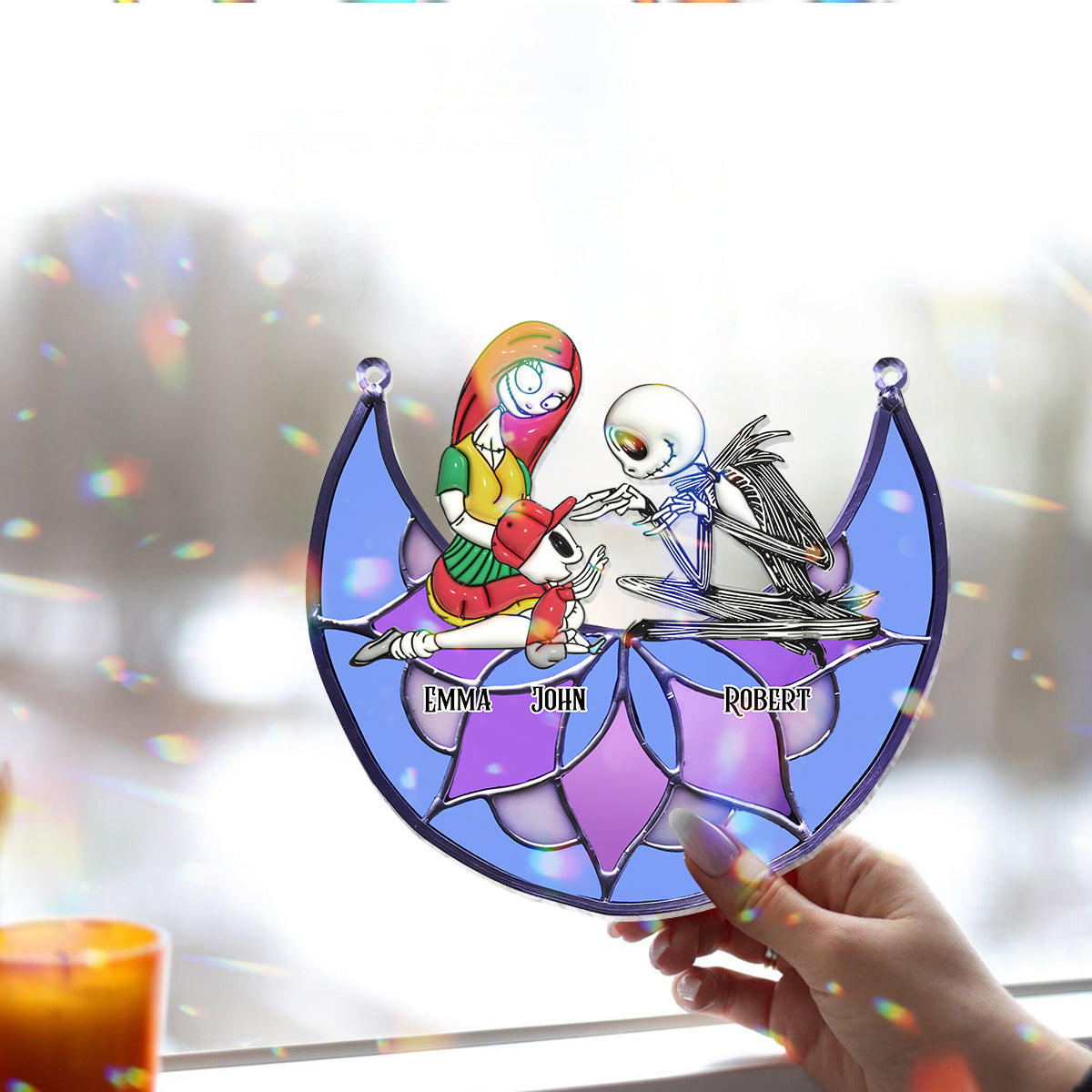 Nightmares On The Moon - Personalized Nightmare Window Hanging Suncatcher Ornament