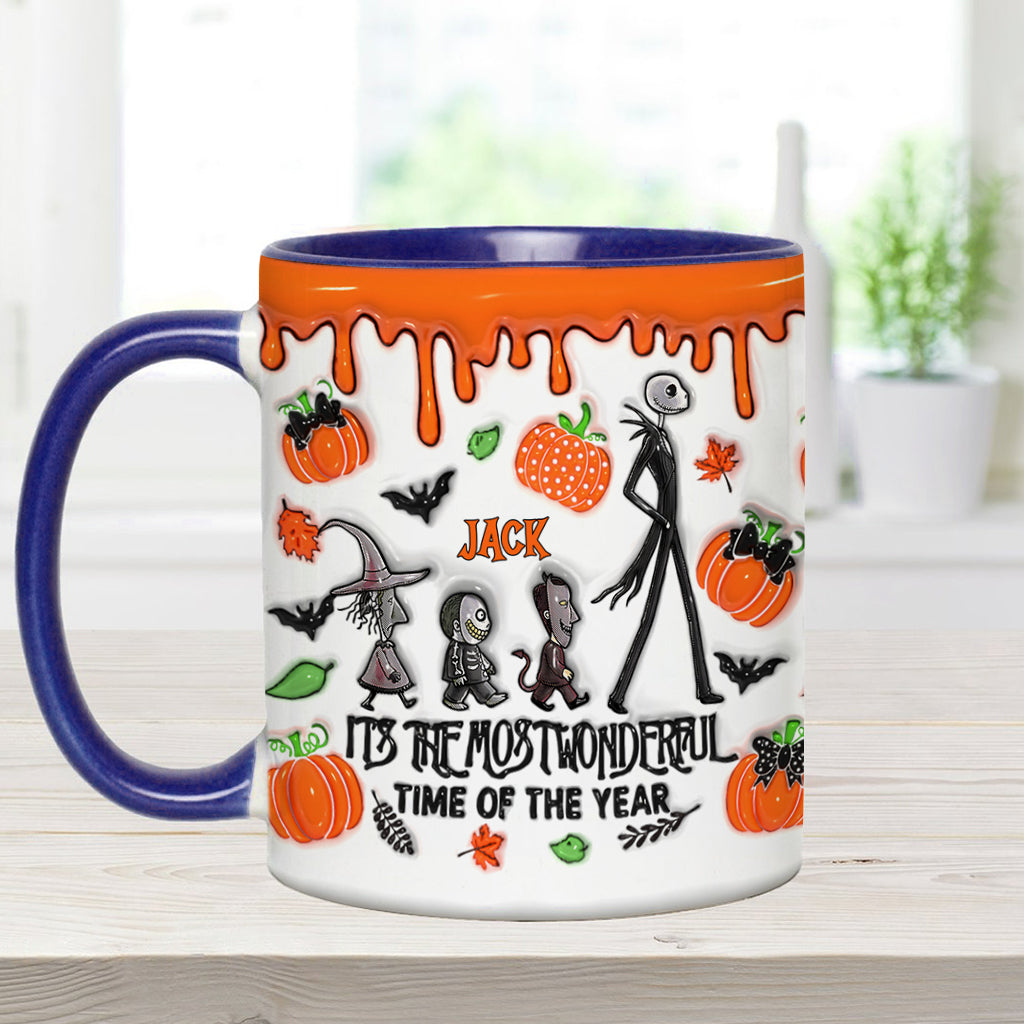 It's The Most Beautiful Time Autumn Skeleton - Personalized Nightmare Accent Mug