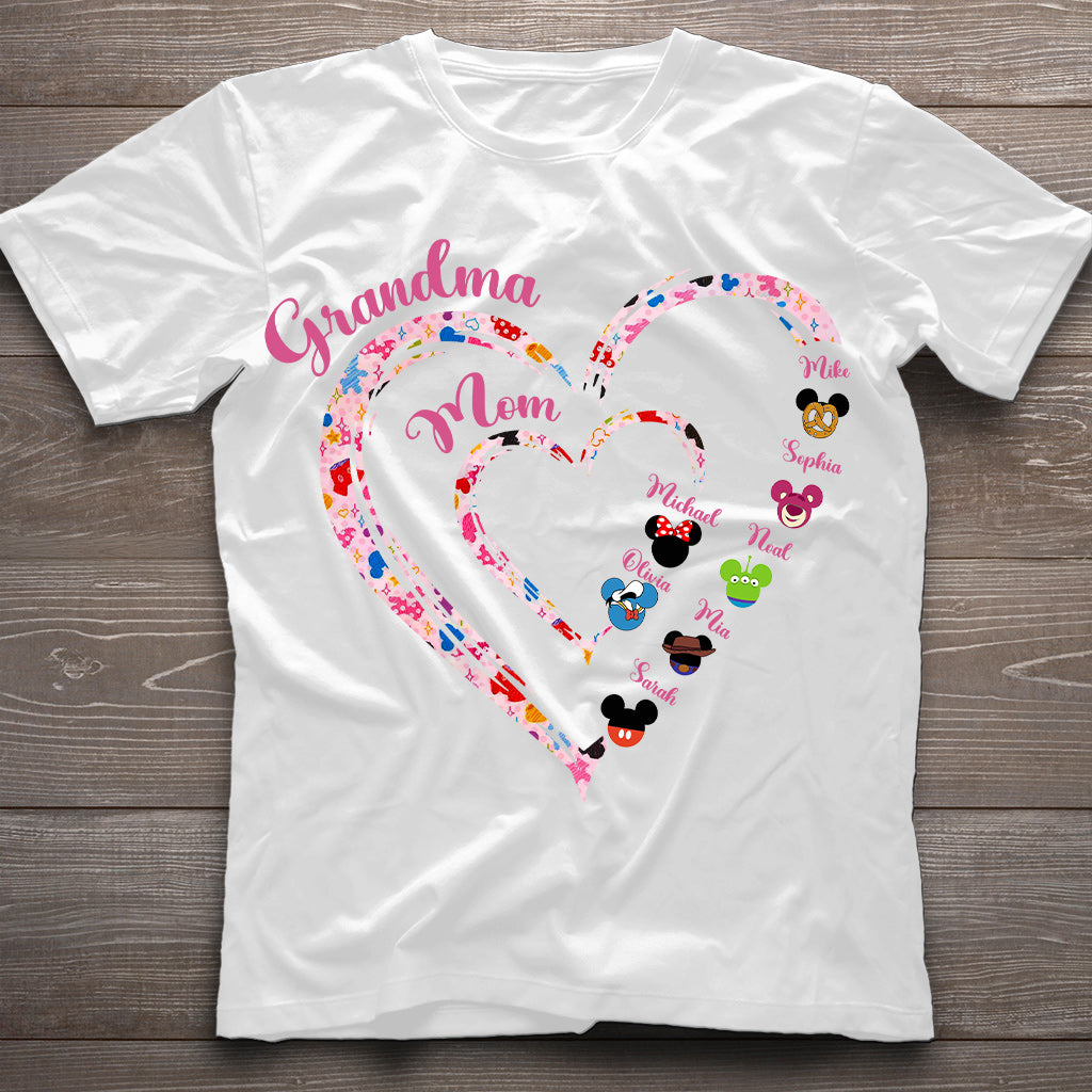 Happiest Grandma - Personalized Mouse T-shirt And Hoodie