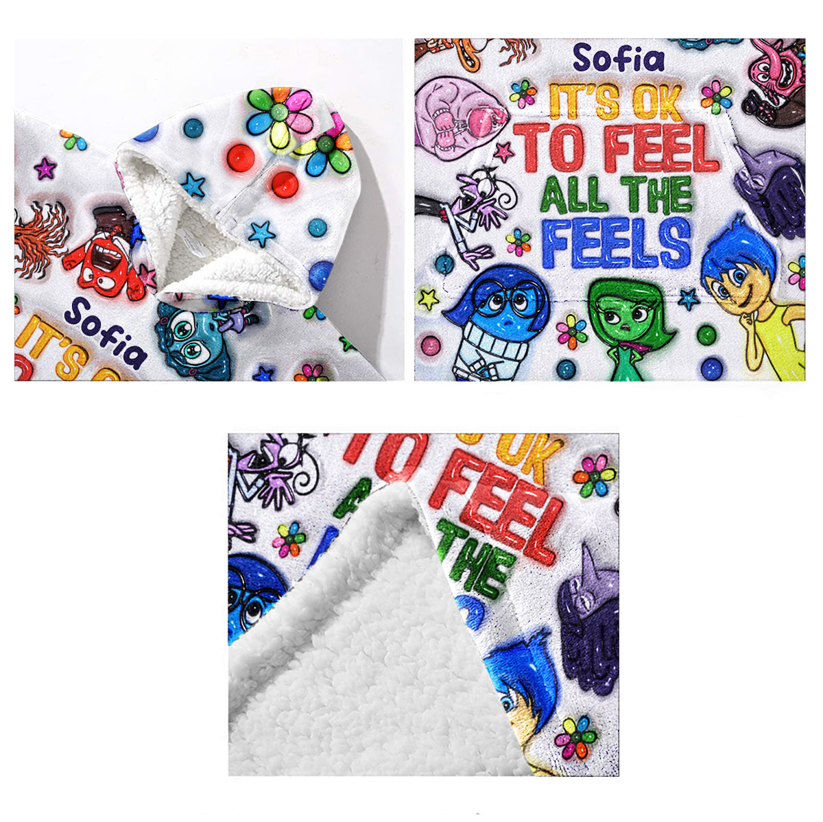 It's Ok To Feel All The Feels - Personalized Mouse Blanket Hoodie