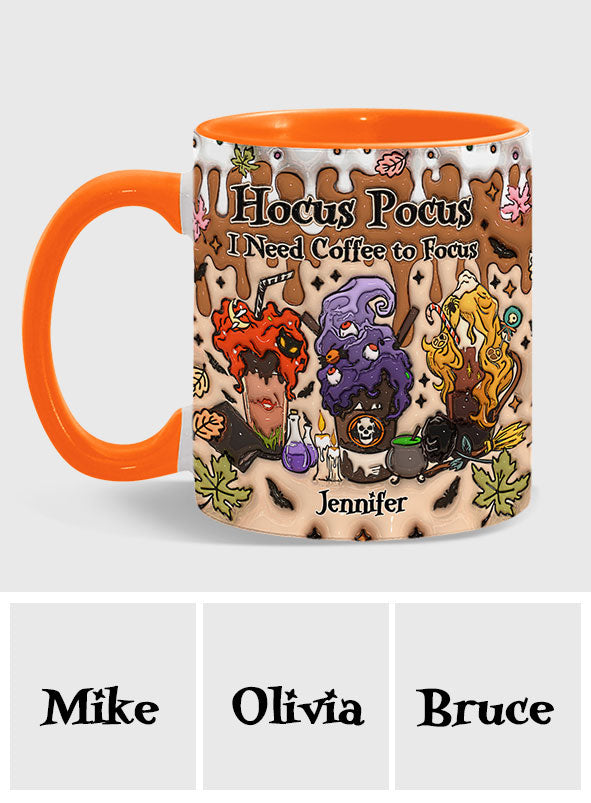 Autumn Leaves Pumpkin Spice Latte - Personalized Three Witches Accent Mug