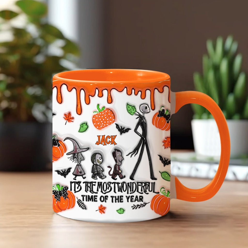 It's The Most Beautiful Time Autumn Skeleton - Personalized Nightmare Accent Mug