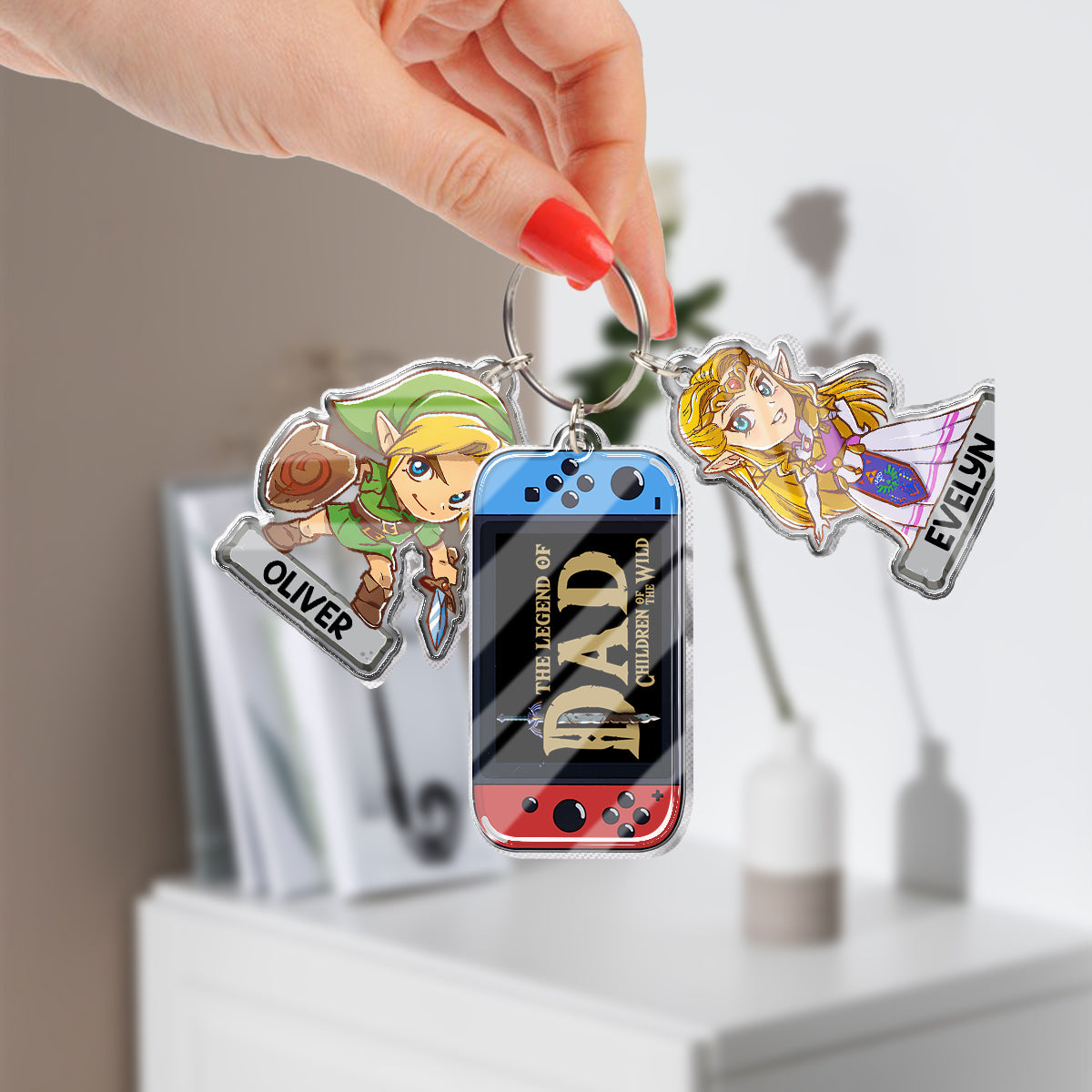 The Legend Of Dad - Personalized The Hero's Legend Keychain with Charms