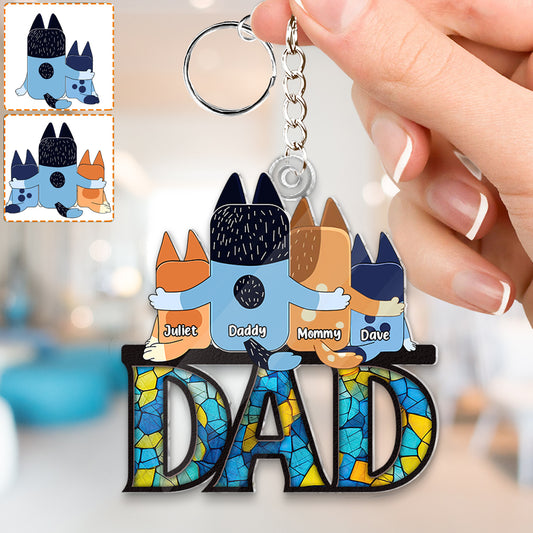 Cool Dad - Personalized Father Custom Shaped Keychain
