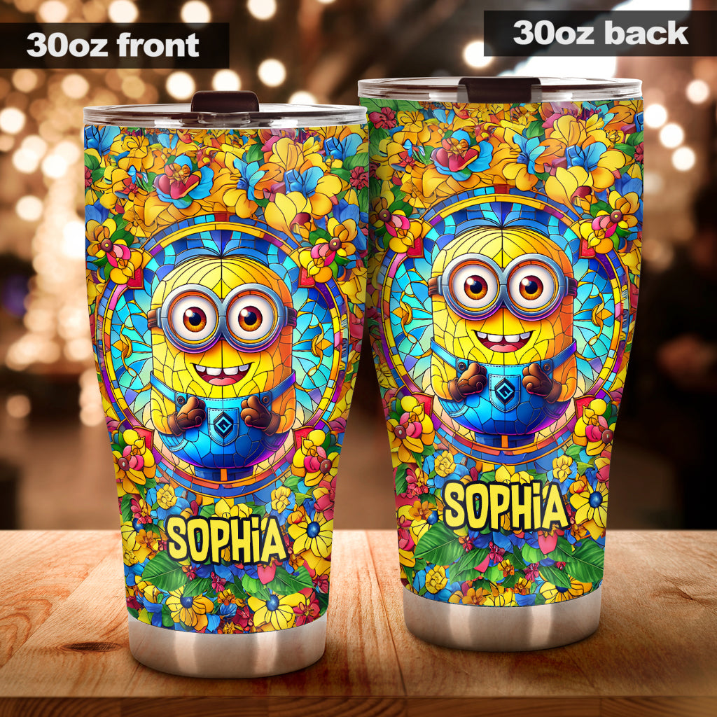 Happy Yellow Monster - Personalized Tumbler