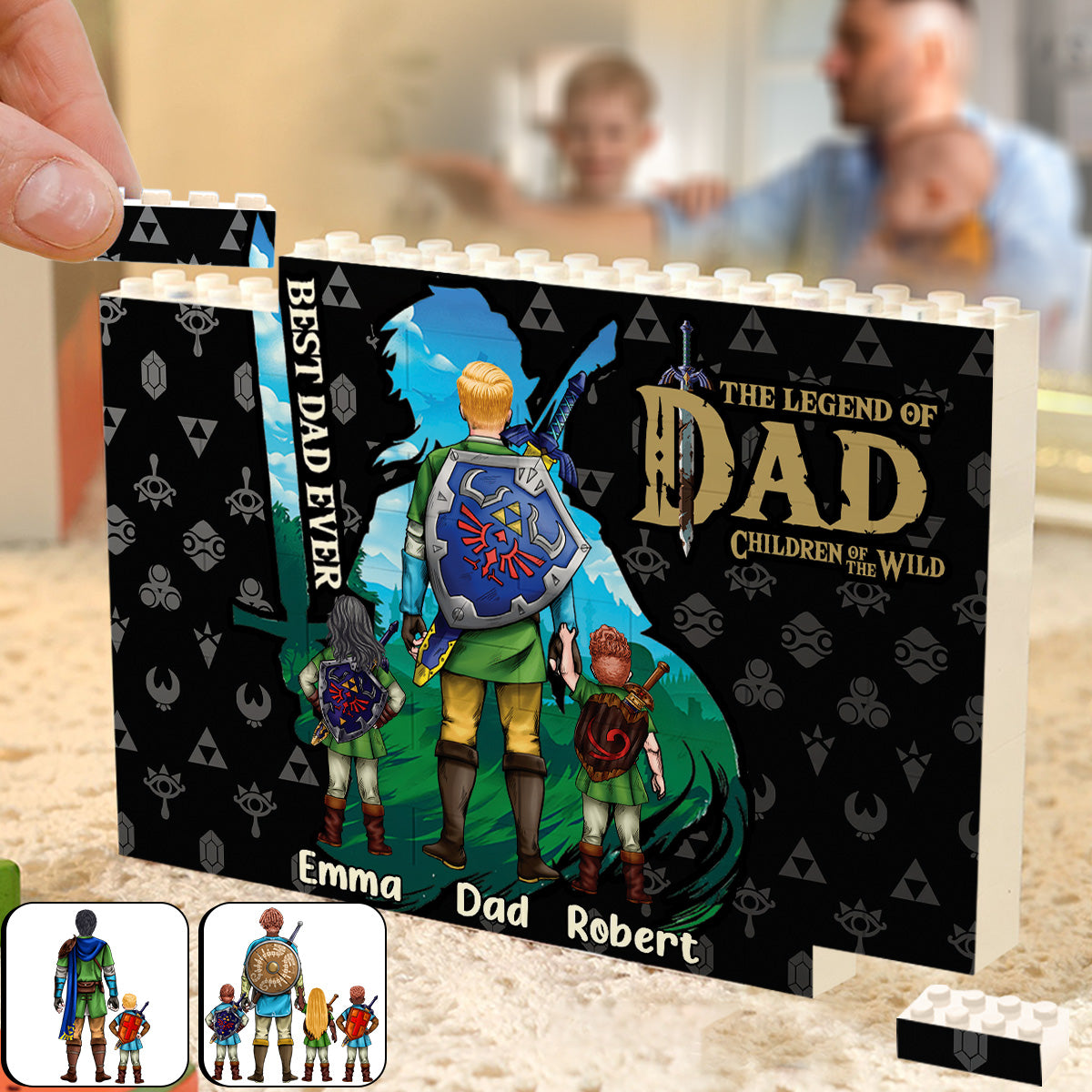 The Legend Of Dad Children Of The Wild - Personalized The Hero's Legend One-sided Horizontal Rectangle Building Brick Blocks