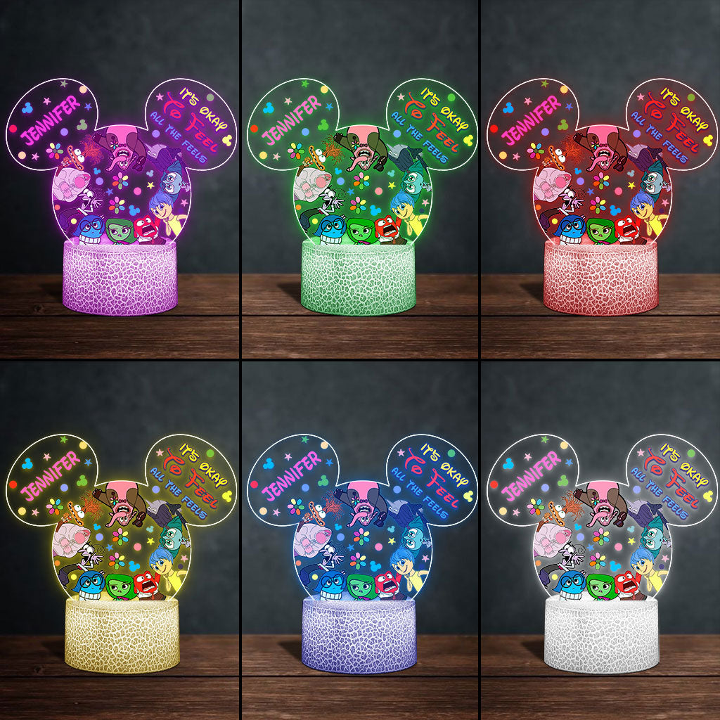 It's Okay To Feel All The Feels - Personalized Shaped Plaque Light Base