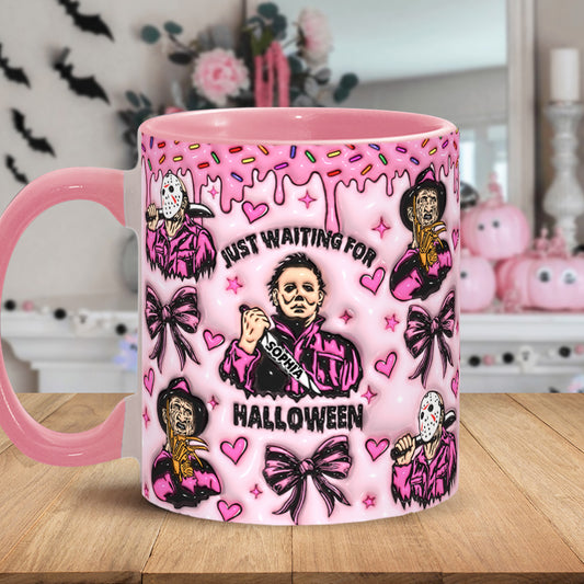 Just Waiting For The Halloween - Personalized Accent Mug
