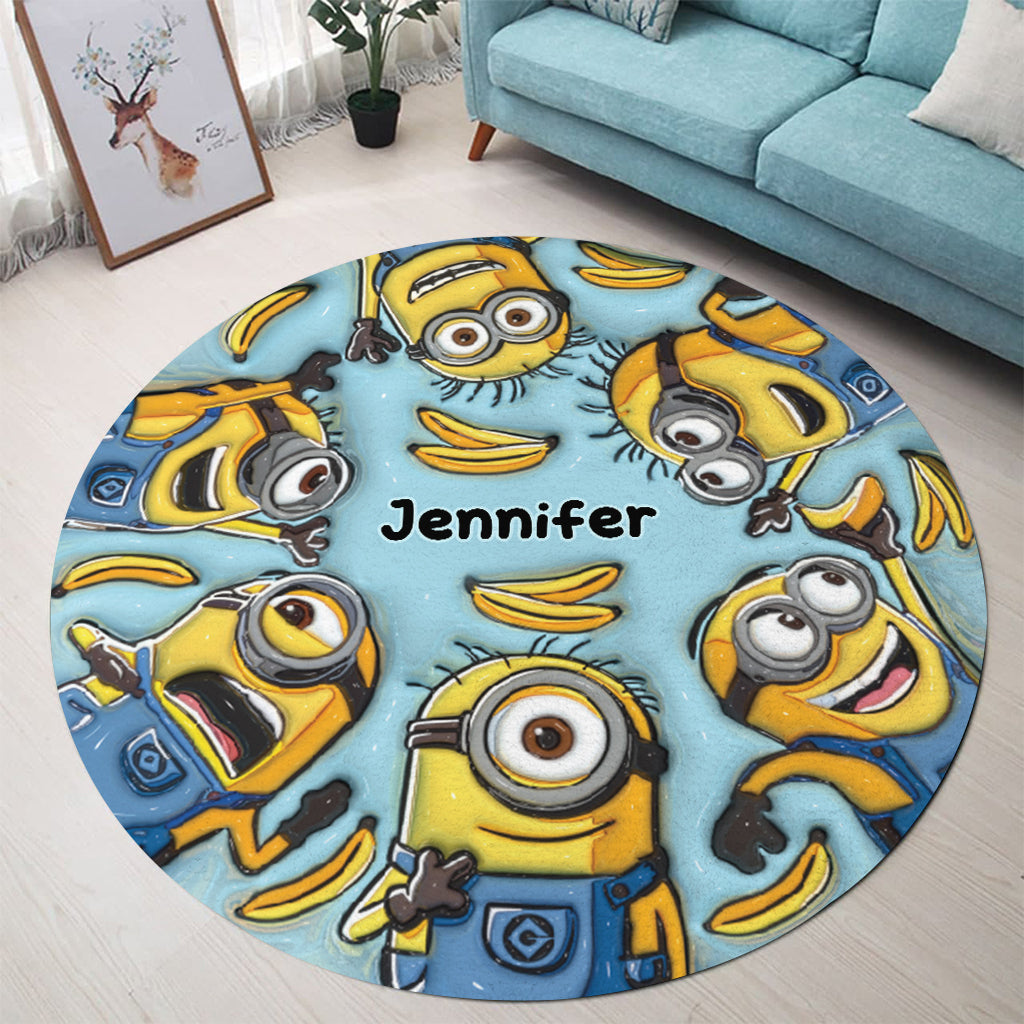 One In A Minion - Personalized Round Rug