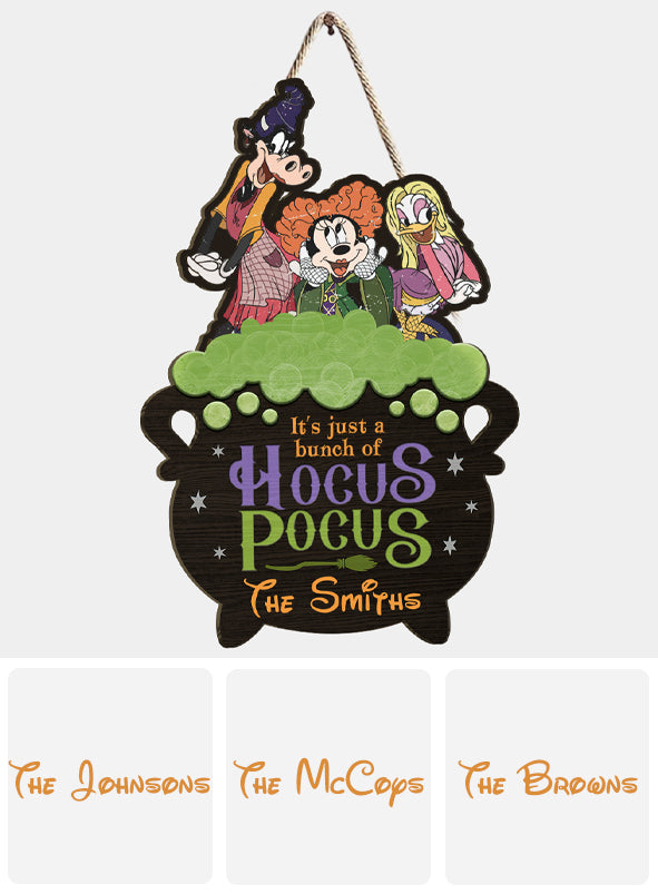 It's Just A Bunch Of Hocus Pocus - Personalized Mouse Custom Shaped Wood Sign