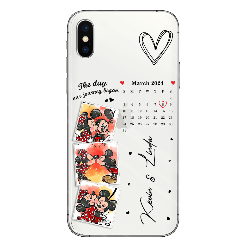 The Day Our Journey Began Mouse Ears Calendar Custom - Personalized Mouse Clear Phone Case