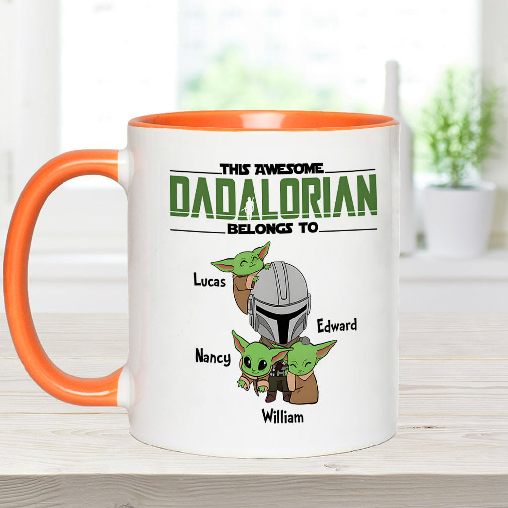 Dadalorian Mamalorian Custom Title And Kids - Personalized The Force Accent Mug