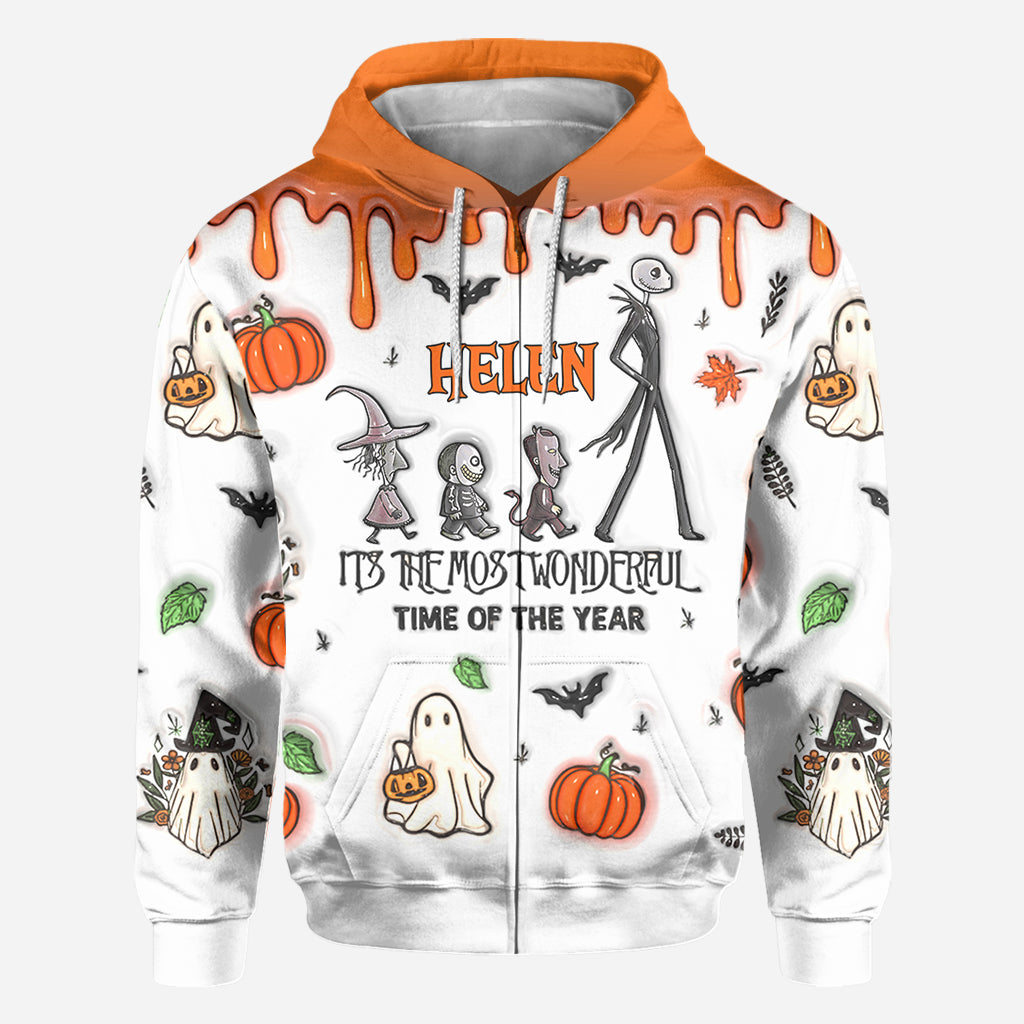 It's The Most Beautiful Time Autumn Skeleton - Personalized Nightmare All Over Shirt