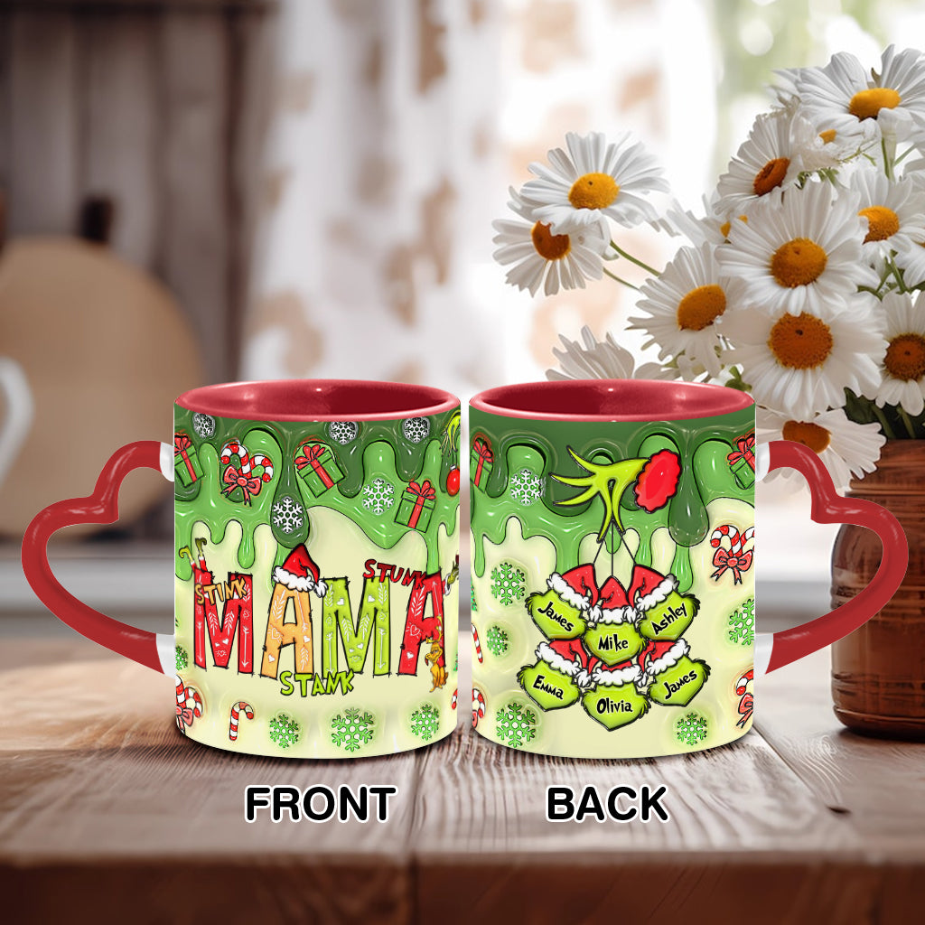 Stink Stank Stunk Mama Any Title - Personalized Mother Heart Handle Mug