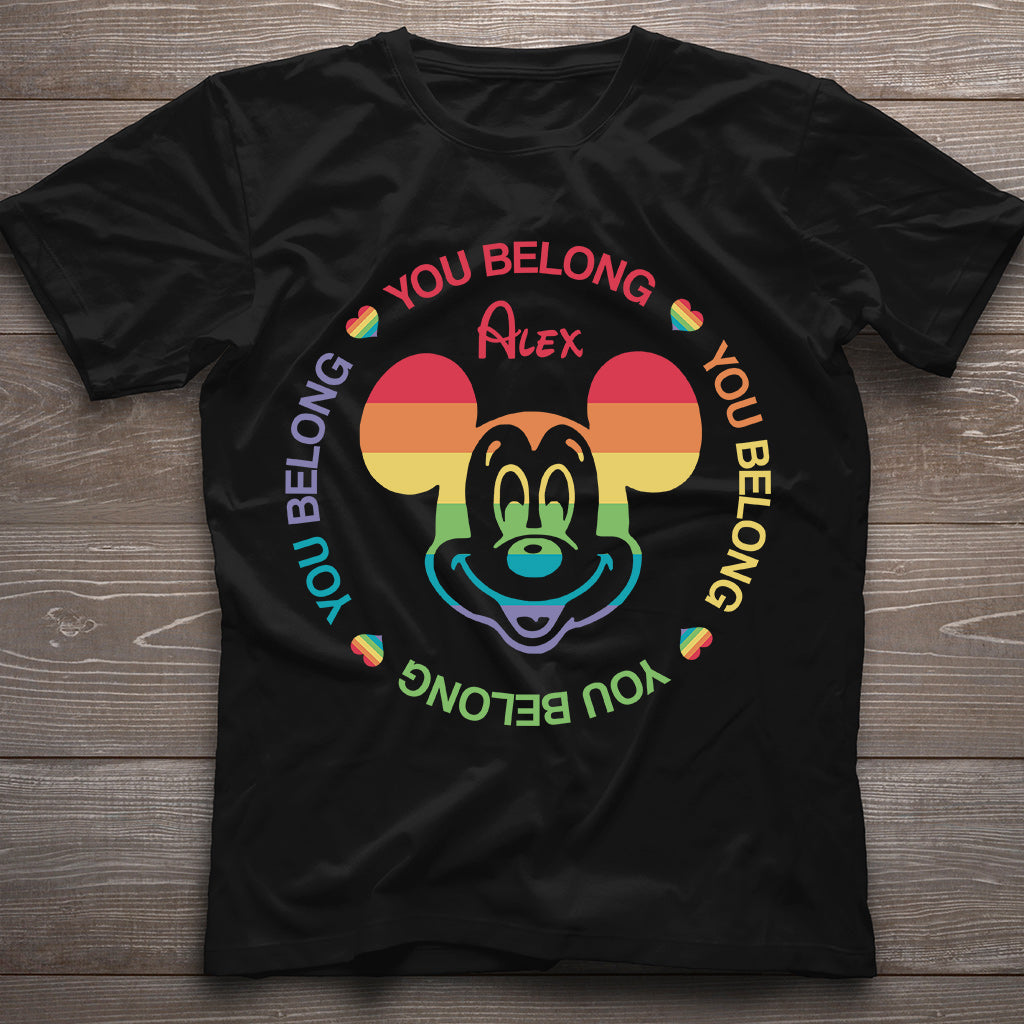 You Belong Mouse Ears Pride - Personalized LGBT Support T-shirt And Hoodie