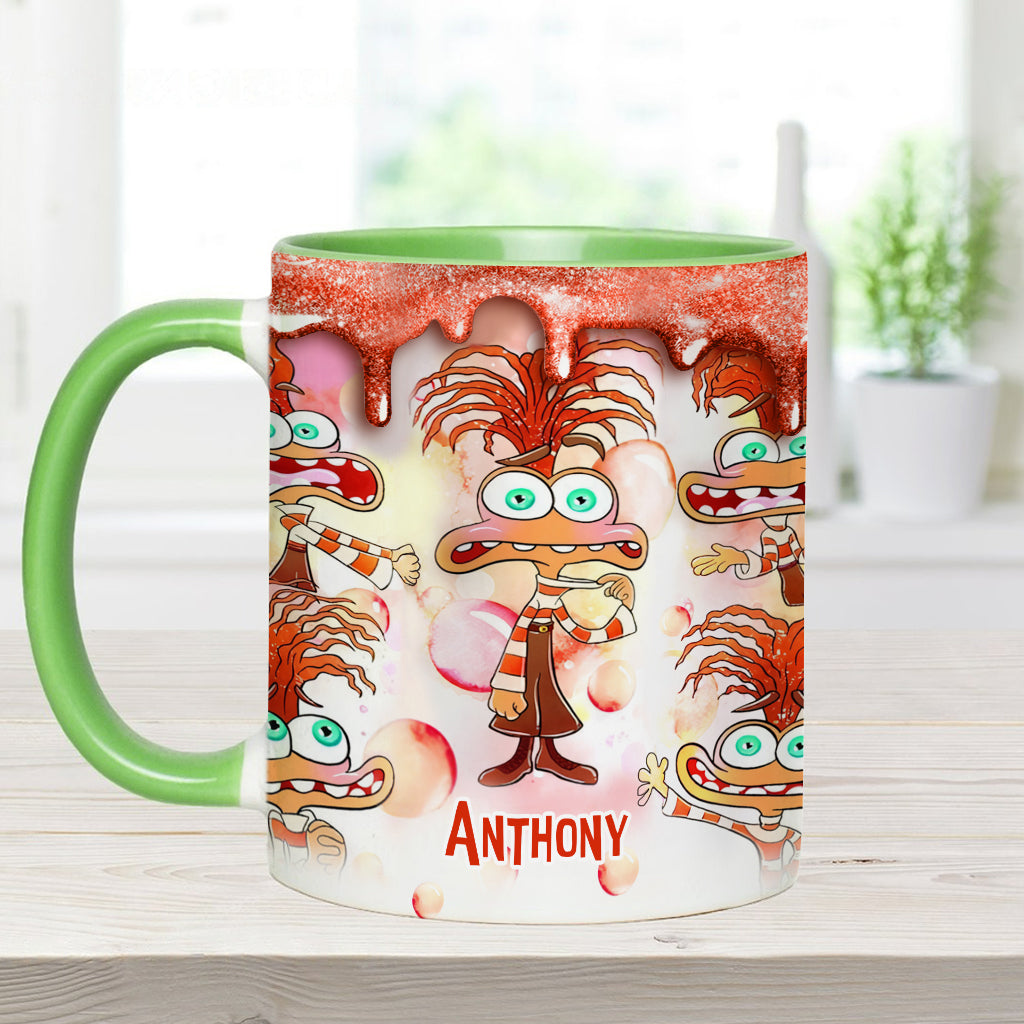 Joy Disgust Anger Sadness Fear Anxiety Envy Ennui Embarrassment - Personalized Accent Mug