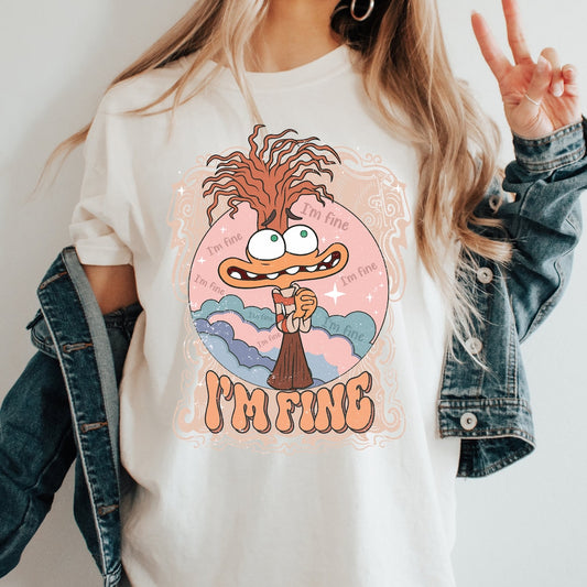 I'm Fine Anxiety T-Shirt, Characters Shirt, Emotions Shirt, Feelings Matching Tee, Mental Health Shirt T-shirt & Hoodie