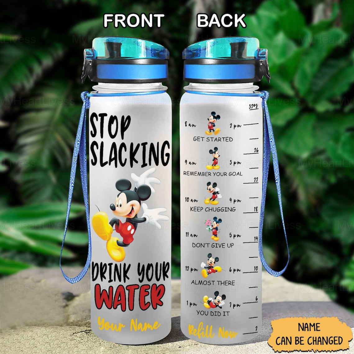 Stop Slacking Drink Your Water - Personalized Mouse Water Tracker Bottle 0823