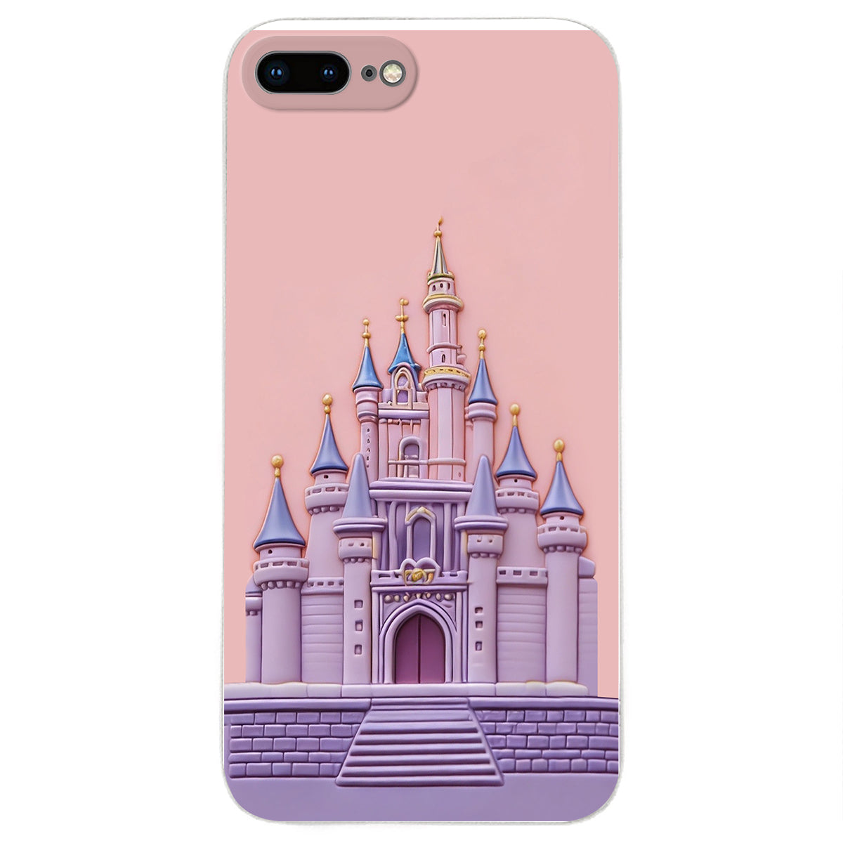 Magical Castle Friends Leather Phone Case & Charm Set - Personalized Mouse 3D Embossed Leather Phone Case