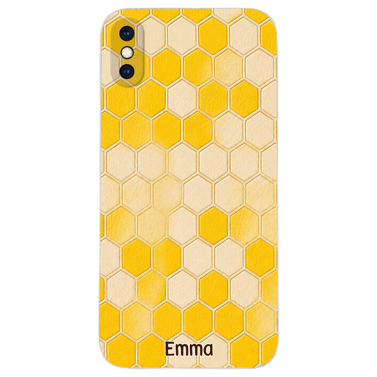 Winnie Friends Leather Case & Dangling Charm - Personalized Yellow Bear 3D Embossed Leather Phone Case