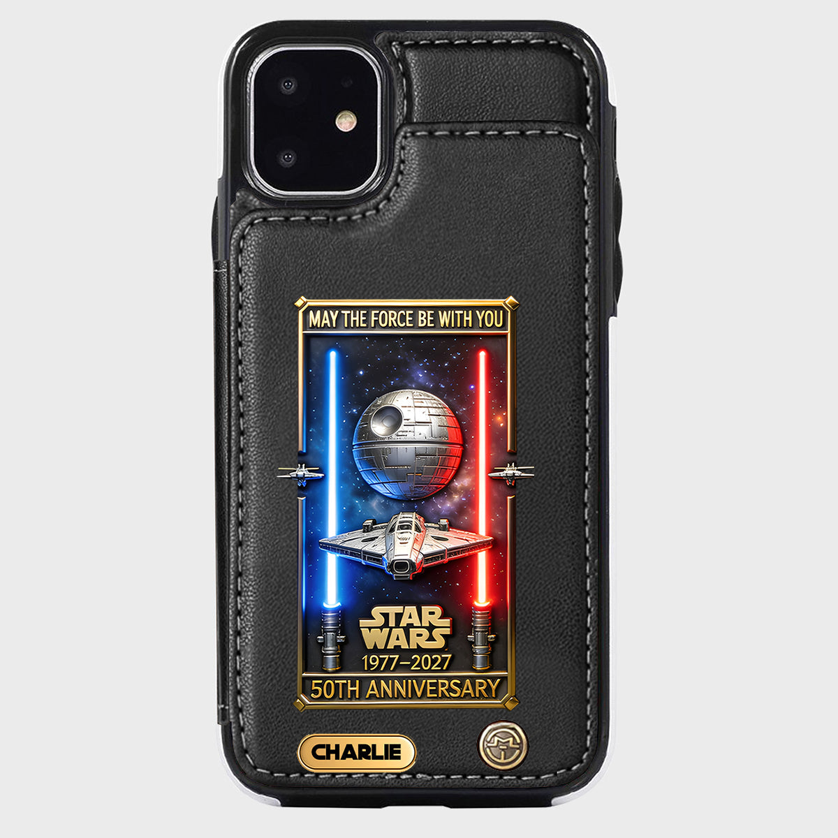 50th Anniversary - Personalized The Force Wallet Phone Case