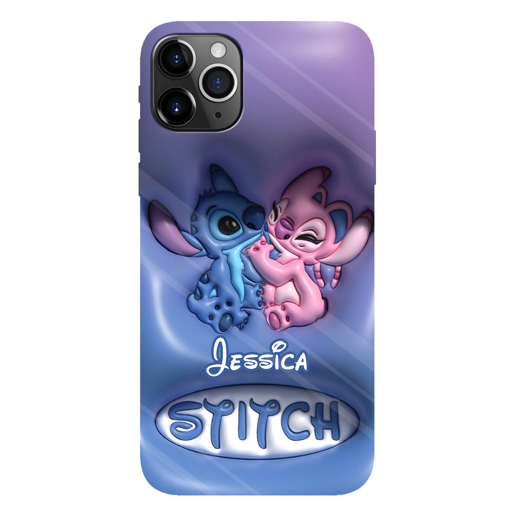 Cute Blue and Pink Alien - Personalized Ohana Full Print Phone Case