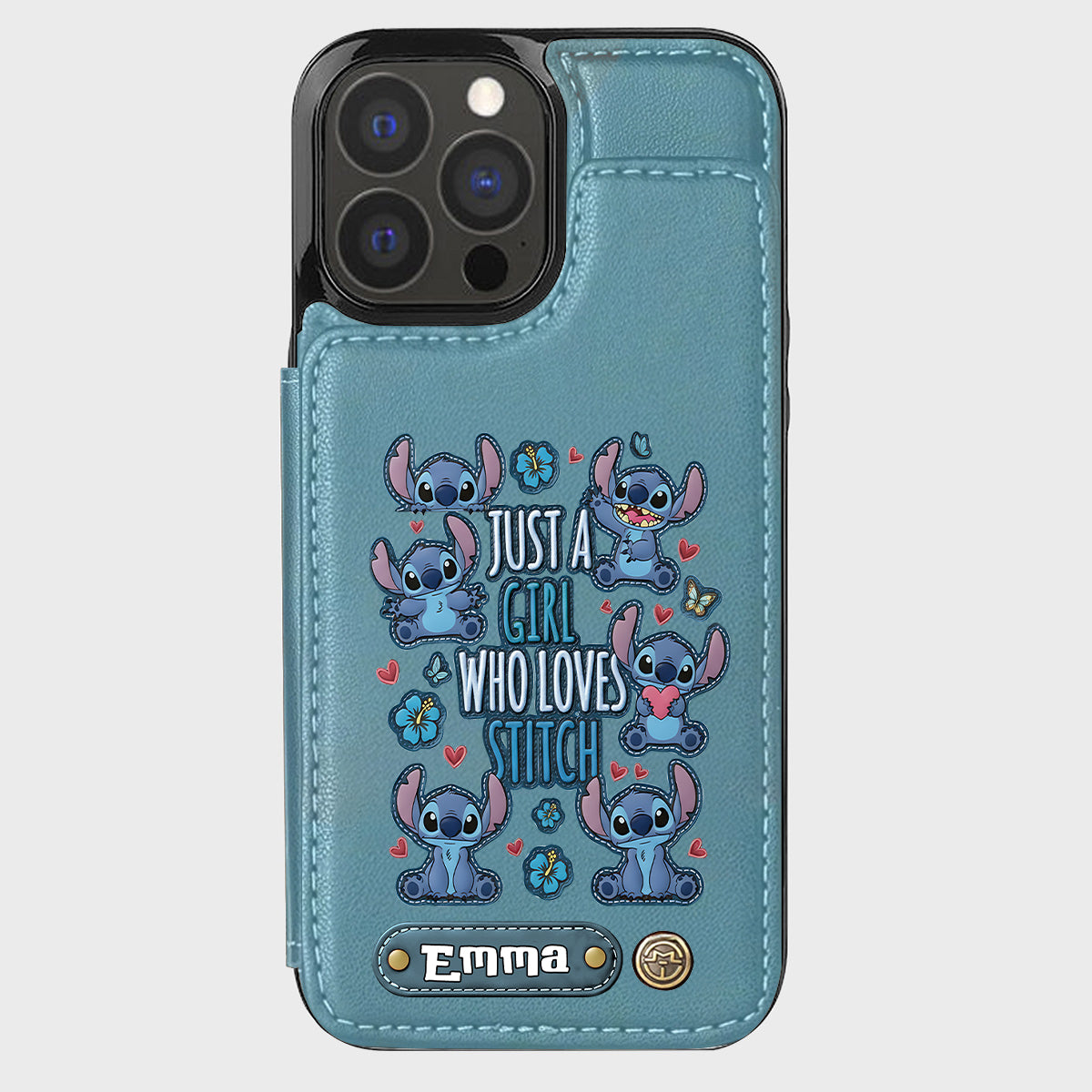 Just A Girl Who Loves Stitch - Personalized Ohana Wallet Phone Case