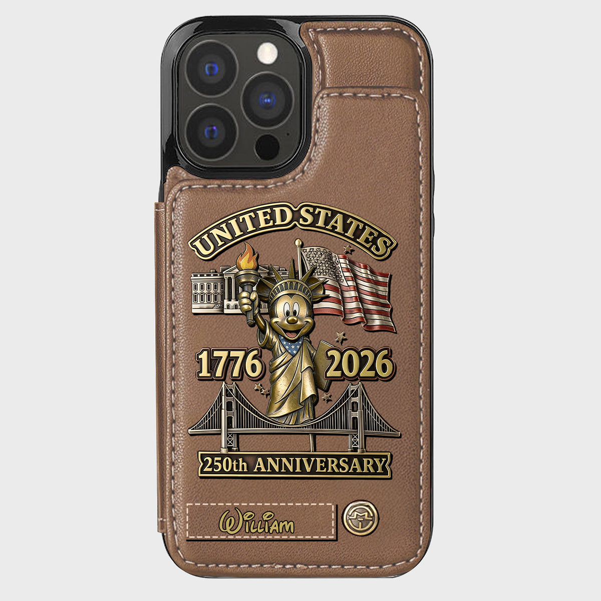 250 Years Of Freedom 1776 2026 - Personalized Mouse Wallet Phone Case