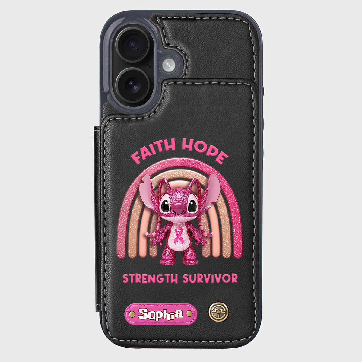 Faith Hope Love - Personalized Breast Cancer Awareness Wallet Phone Case