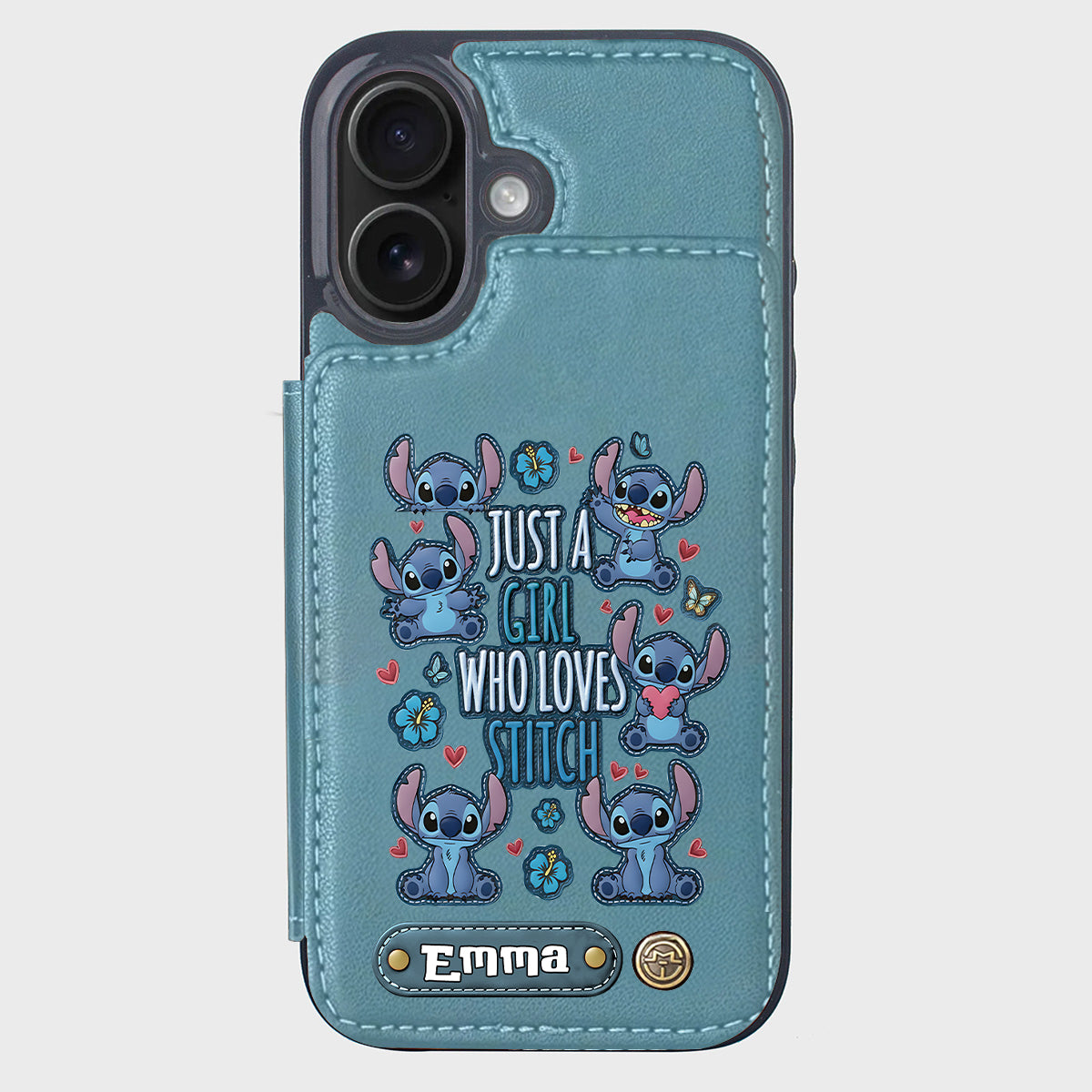 Just A Girl Who Loves Stitch - Personalized Ohana Wallet Phone Case