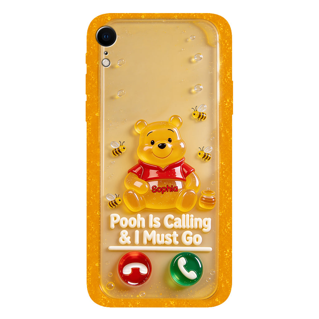 Pooh Is Calling And I Must Go - Personalized Yellow Bear Full Print Phone Case