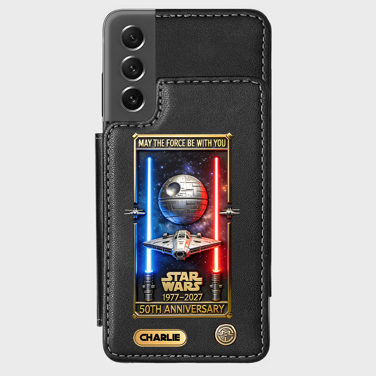 50th Anniversary - Personalized The Force Wallet Phone Case