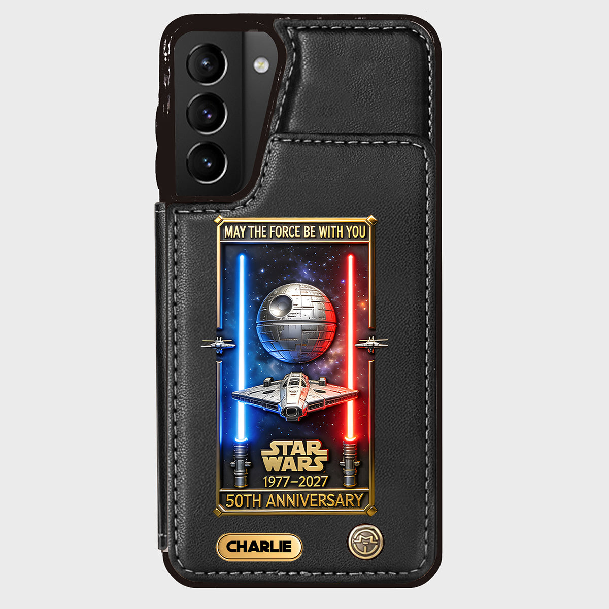50th Anniversary - Personalized The Force Wallet Phone Case