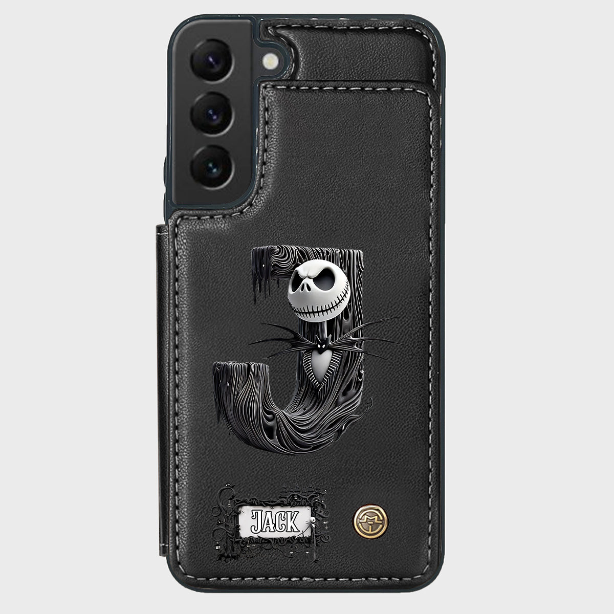 Gothic Initial Letter Gift - Personalized Nightmare Wallet Phone Case